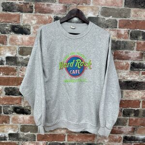 Vintage Hard Rock Cafe Washington D.C. Sweatshirt Sz L Gray USA 90s Embroidered
